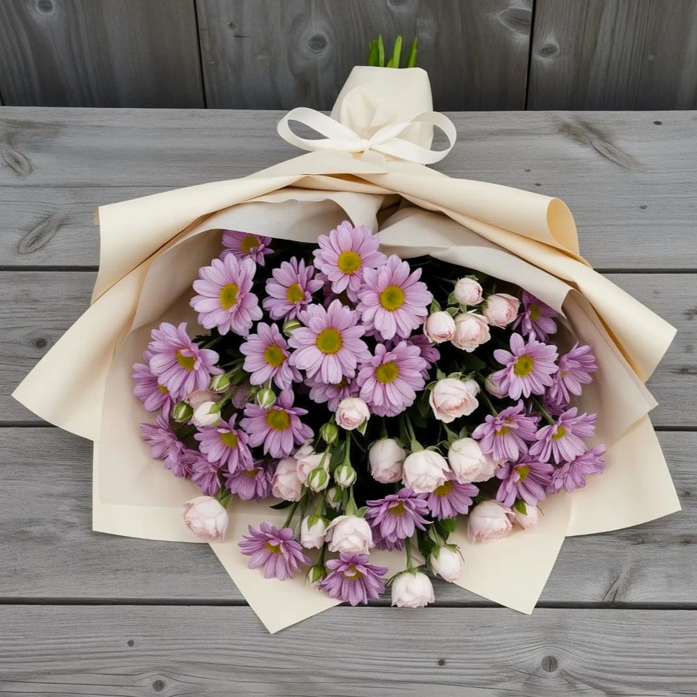 Букет цветов из: Розы и Хризантемы в Турксаде