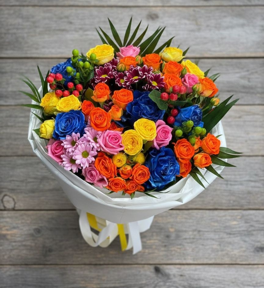 Букет цветов из: Розы и Хризантемы в Турксаде