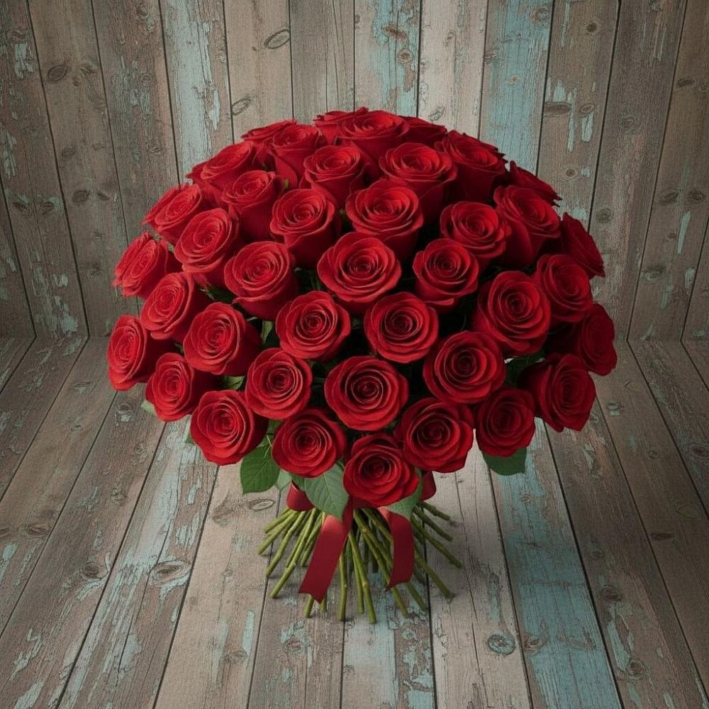 Букет 55 Красных роз Фридом в Турксаде
