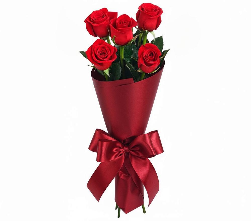 Букет 5 Красных роз Эдлесс Лав в Турксаде
