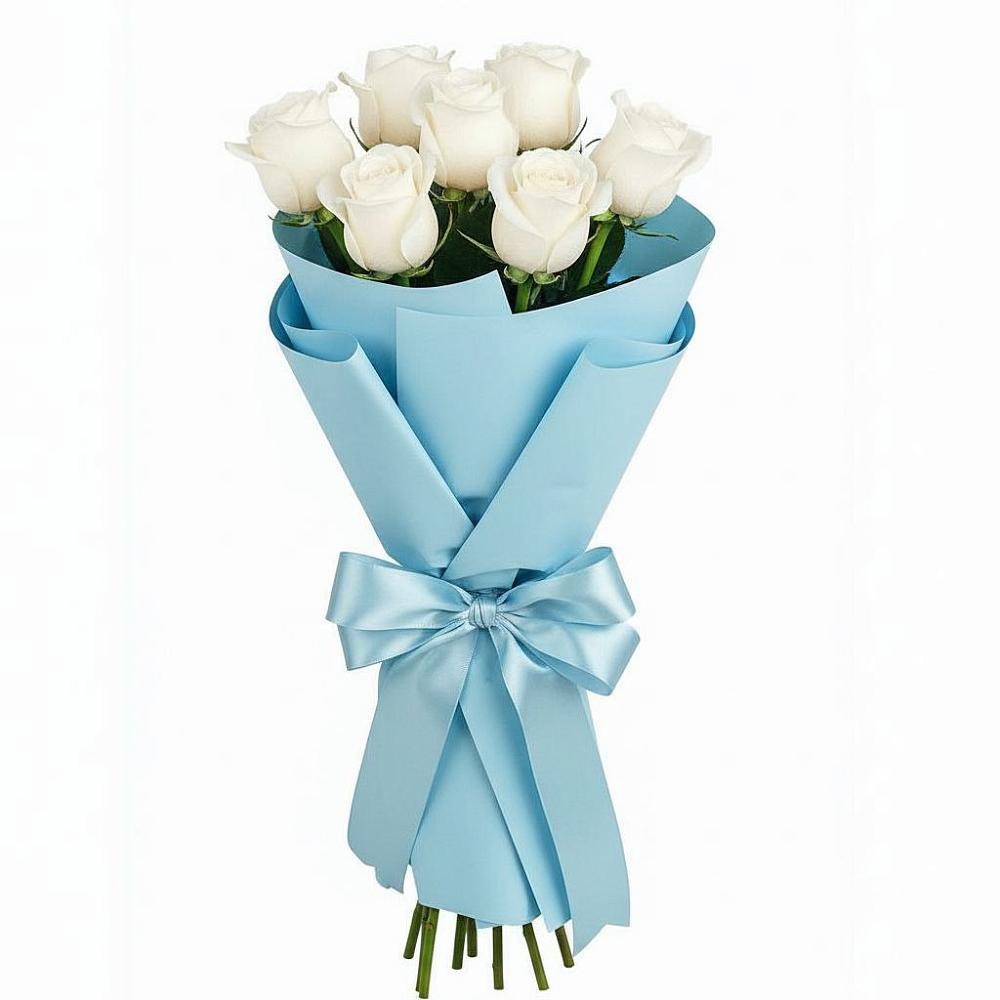 Букет 7 белых роз Проуд в Турксаде