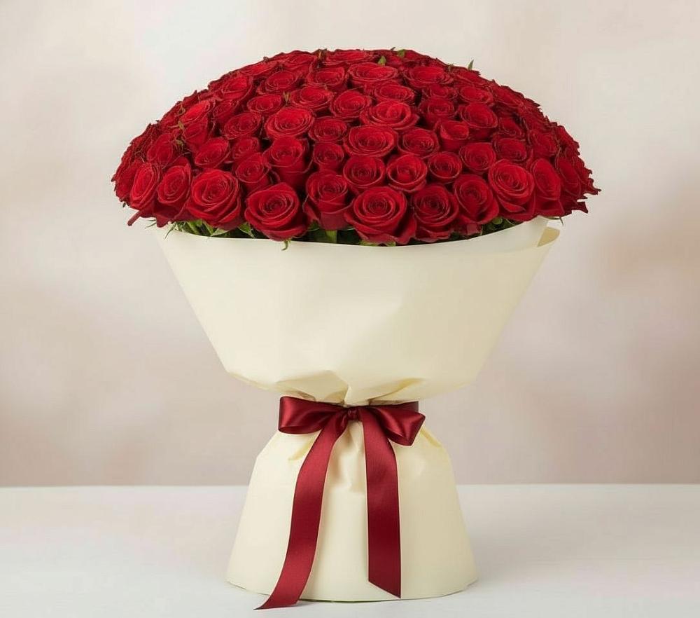 Букет 101 Красная роза Милано в Турксаде