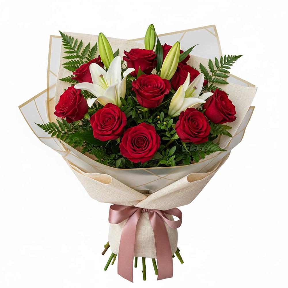 Букет цветов из: Лилии и Розы в Турксаде