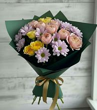 Букет цветов из:  Хризантемы и Розы в Турксаде