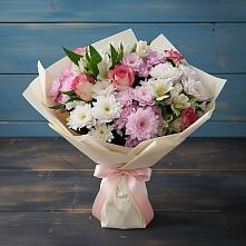 Букет цветов из:  Хризантемы, Альстромерии и Розы в Турксаде