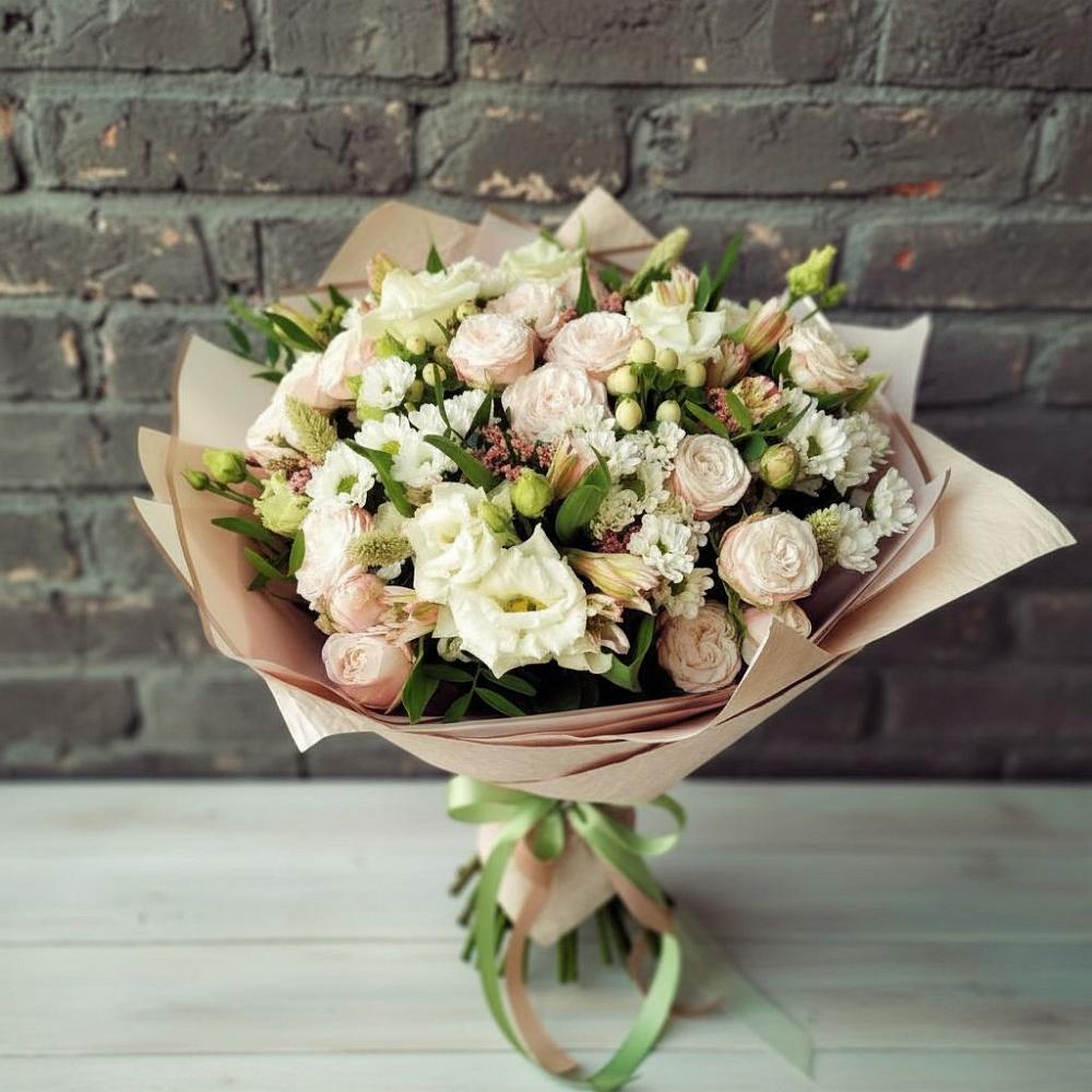 Букет цветов из: Альстромерии, Розы и Хризантемы в Турксаде