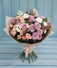 Букет цветов из:  Хризантемы, Розы и Альстромерии в Турксаде