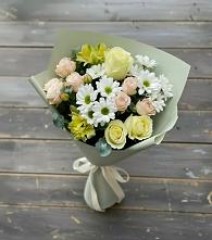 Букет цветов из:  Альстромерии, Розы и Хризантемы в Турксаде
