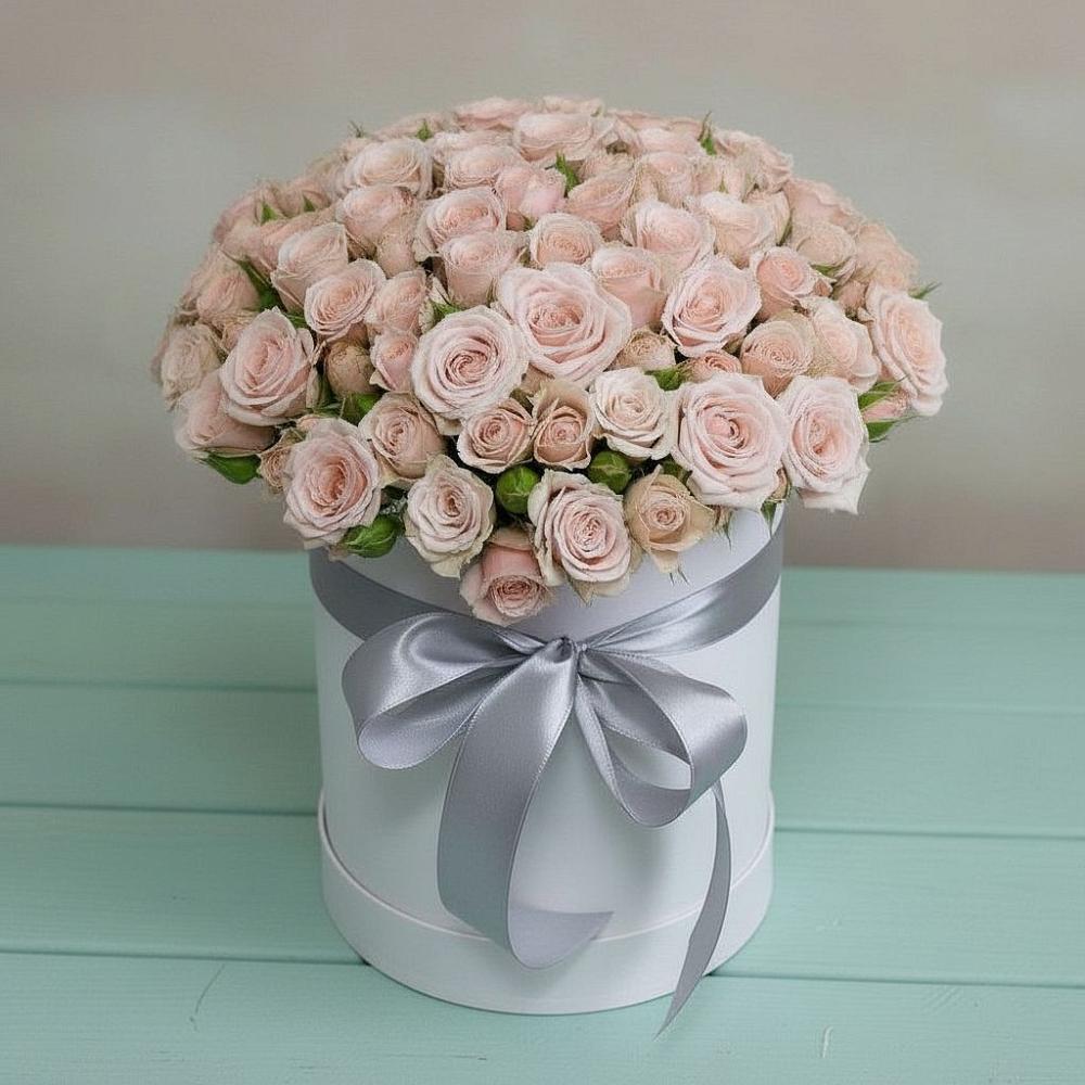 Цветочная композиция из Розы в шляпной коробке в Турксаде